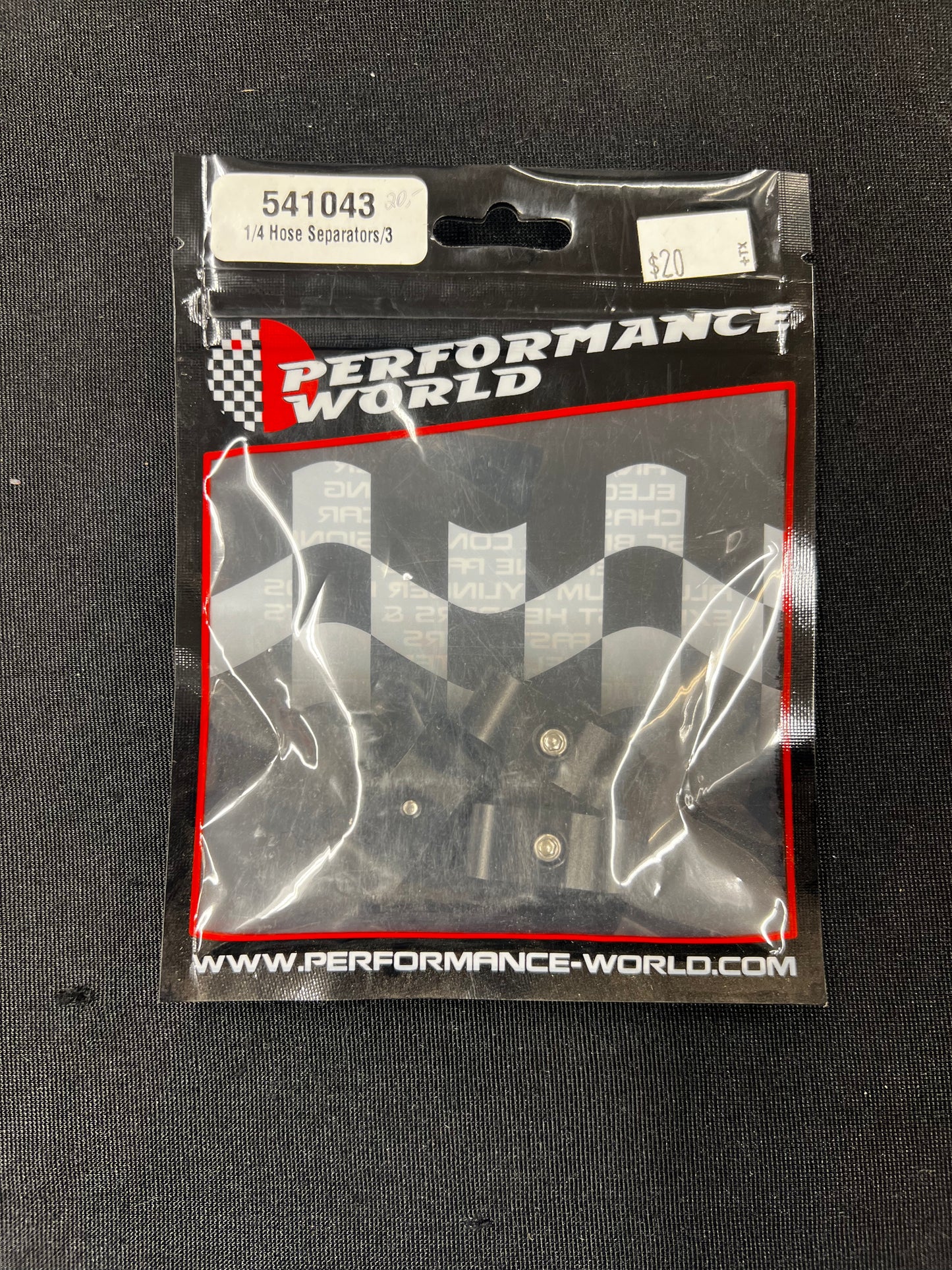 541043 1/4" 2-LINE ALUMINUM SEPERATORS 3/PK BLACK