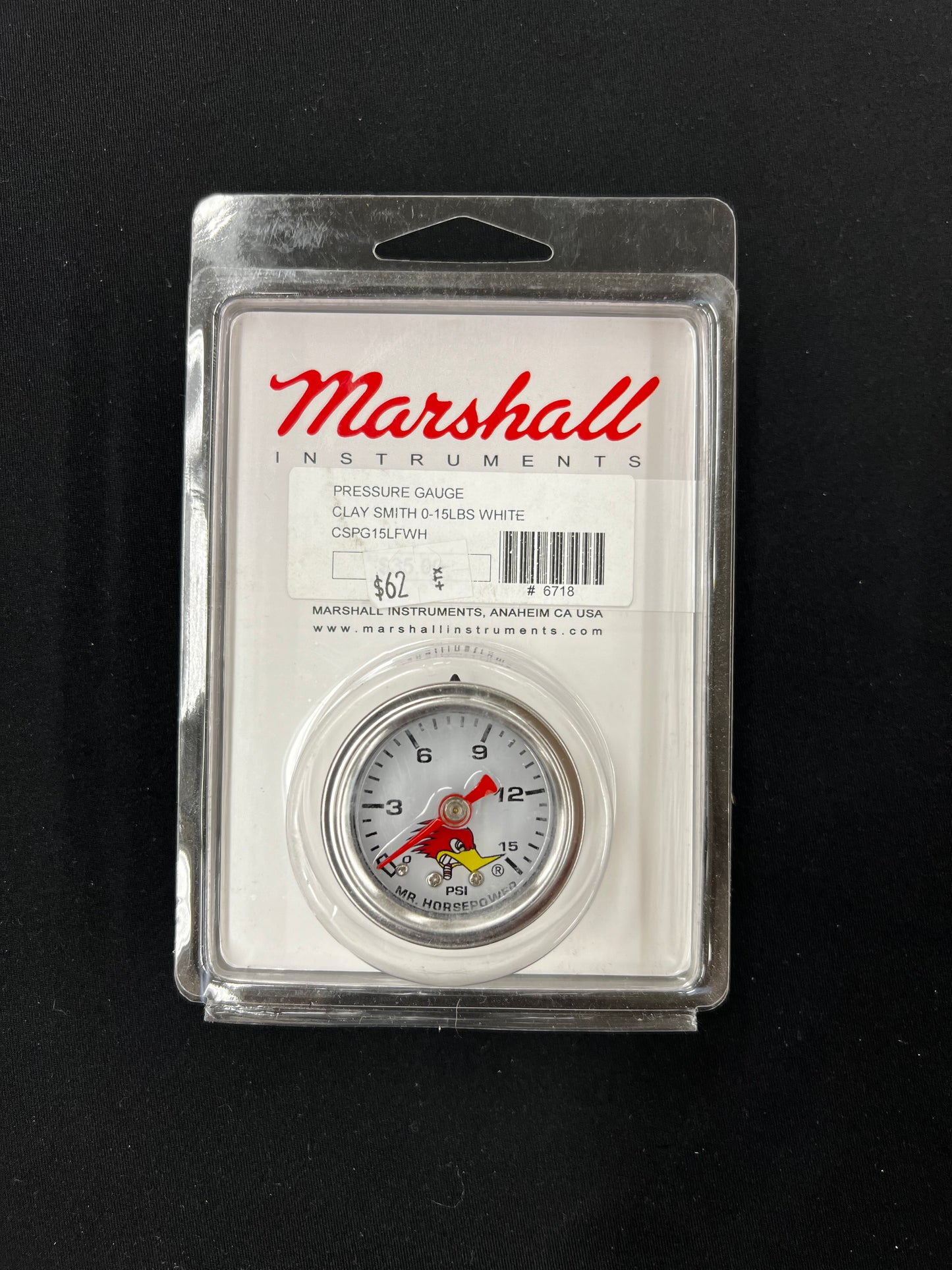 Clay Smith Liquid Pressure Gauge 0-15 PSI - Black or White