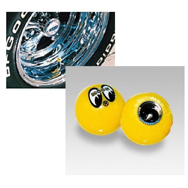 MOONEYES Yellow Moon Air Valve Stem Caps