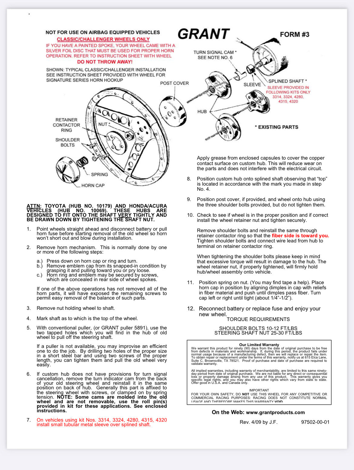 Ford Steering Wheel Adapter Kit #3294