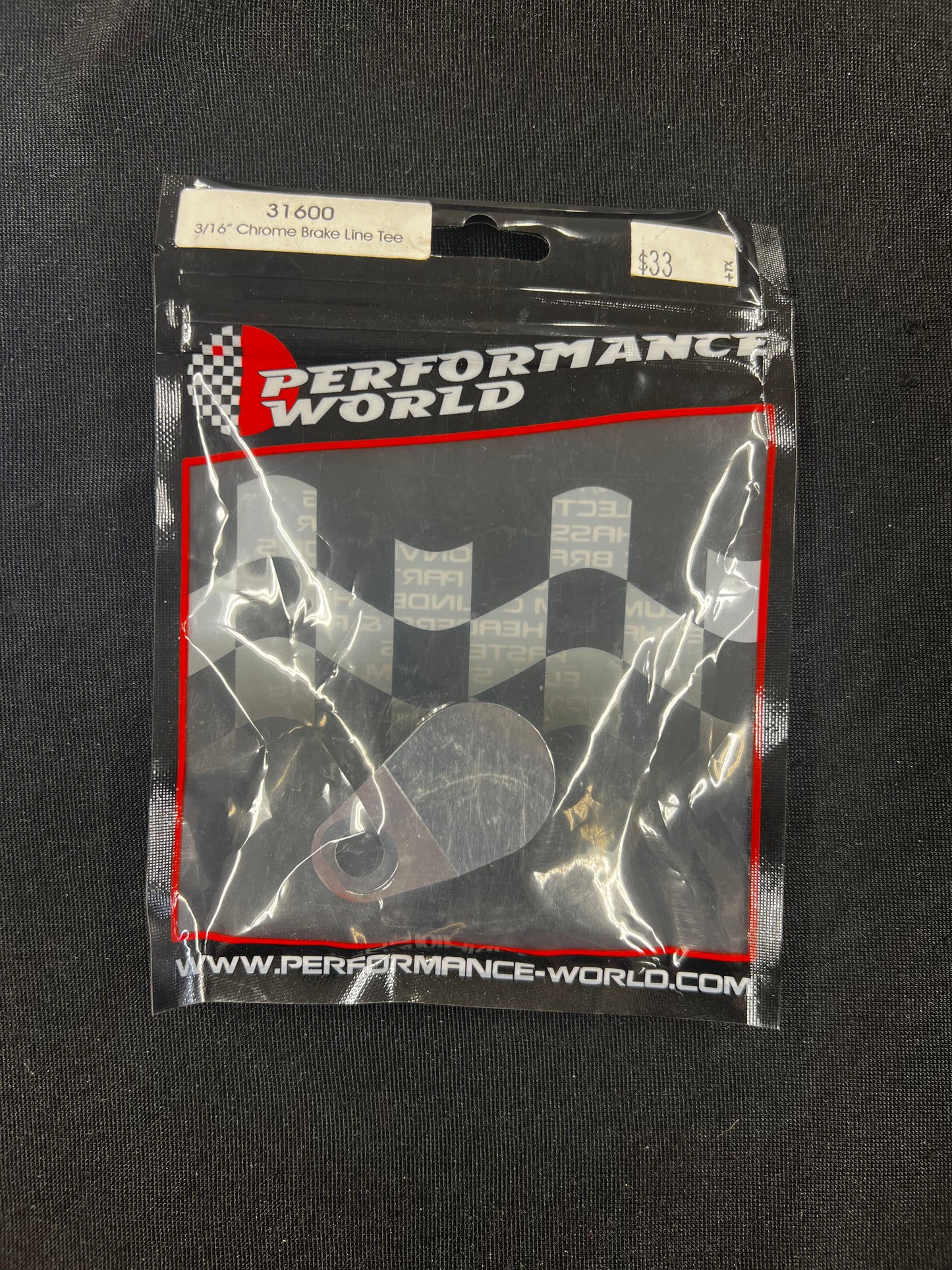 CHROME 3/16" INVERTED FLARE BRAKE TEE