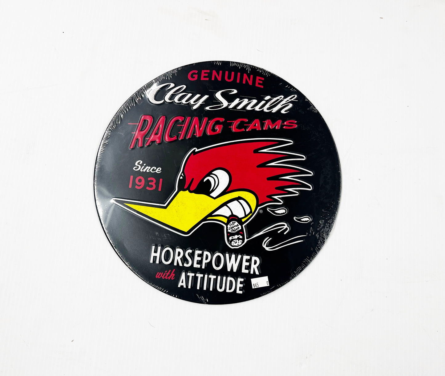 Clay Smith 12" Round Embossed Black Sign