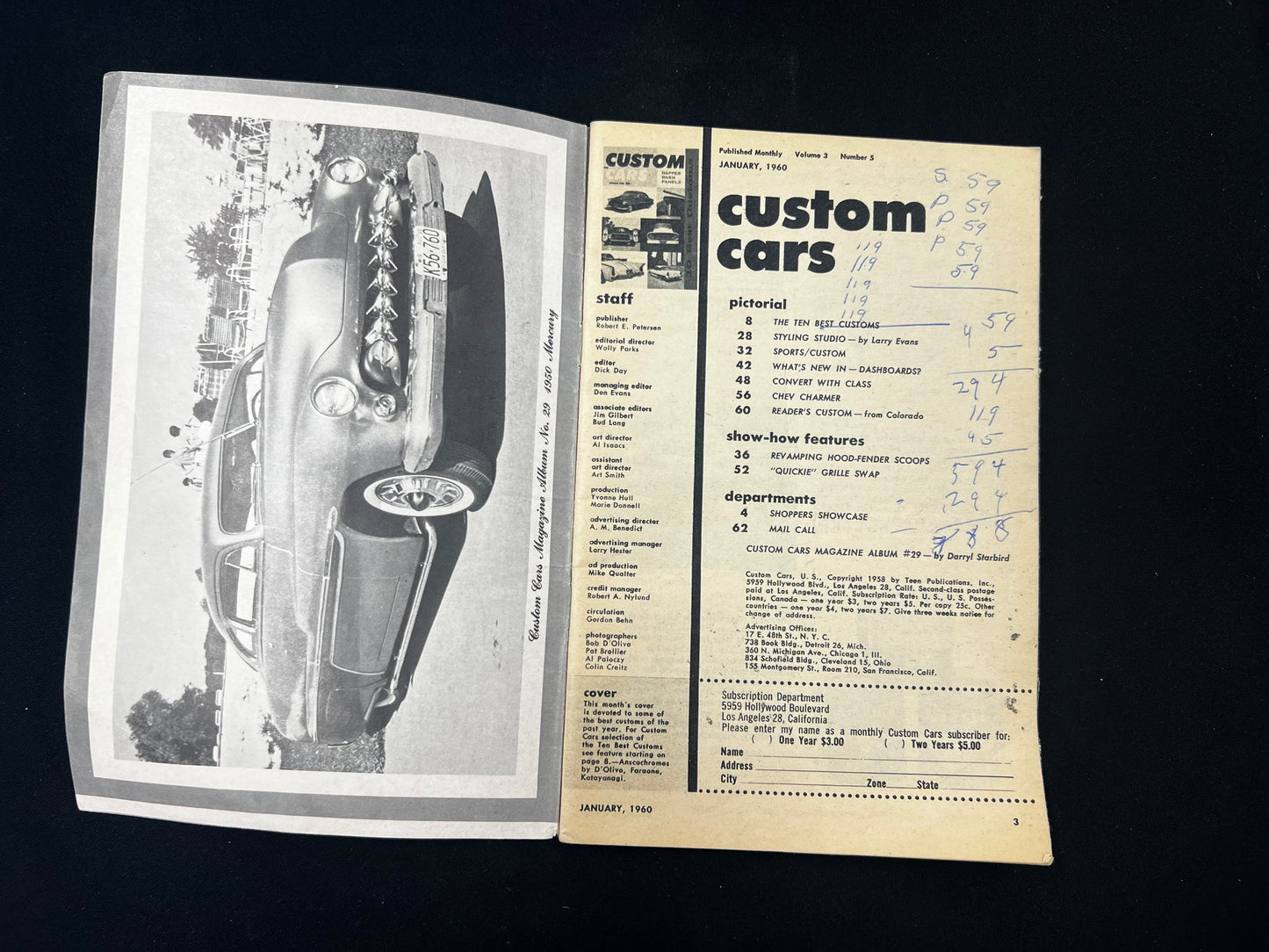Custom Cars Magazine January 1960