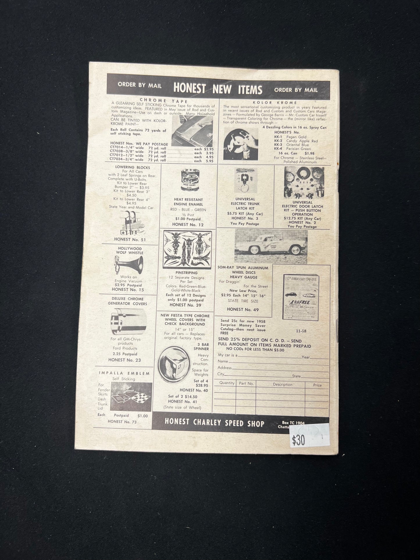 November 1958 Custom Cars Magazine
