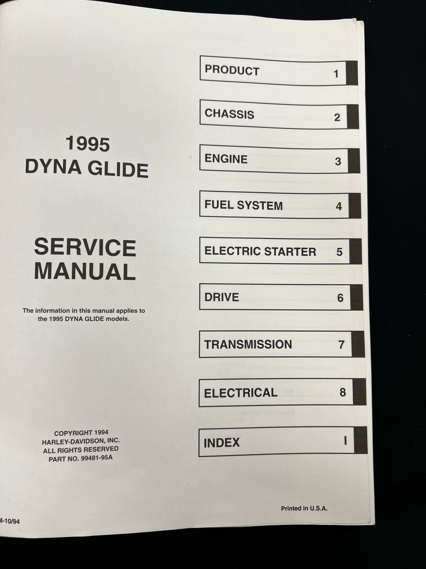 Harley Davidson 1995 Dyna Glide Service Manual