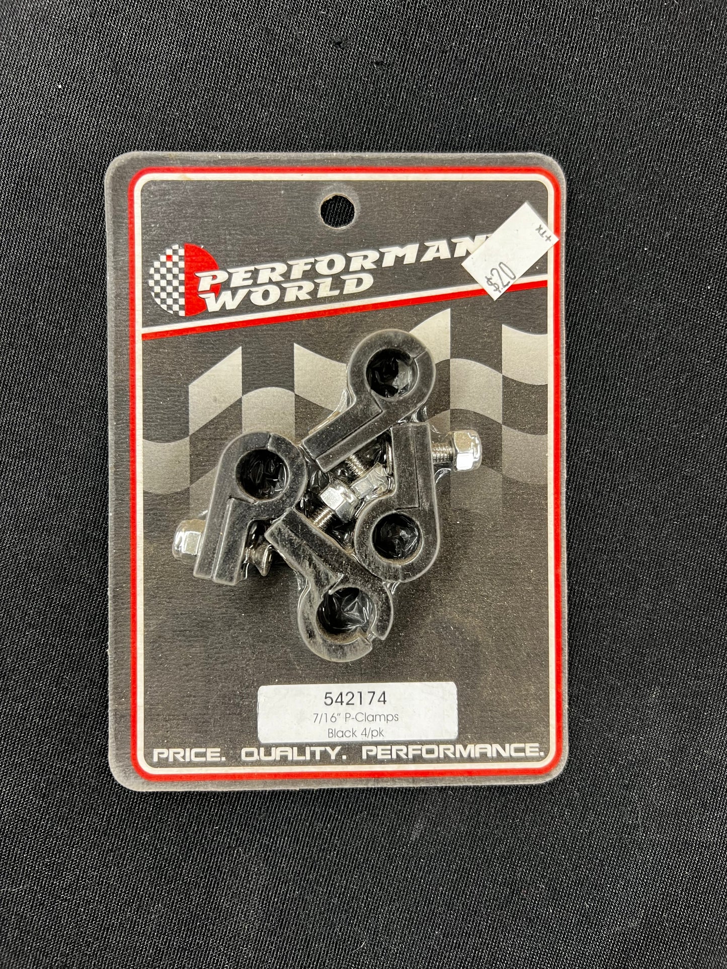 542174 7/16" LINE ALUMINUM P-CLAMPS 4/PK BLACK