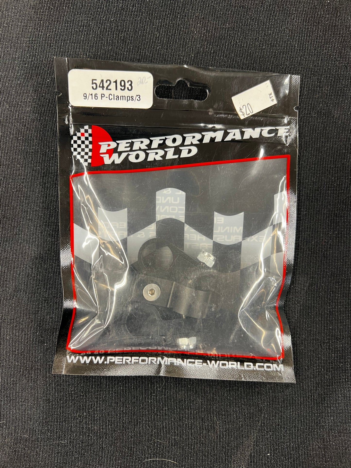 542193 9/16" LINE ALUMINUM P-CLAMPS 3/PK BLACK