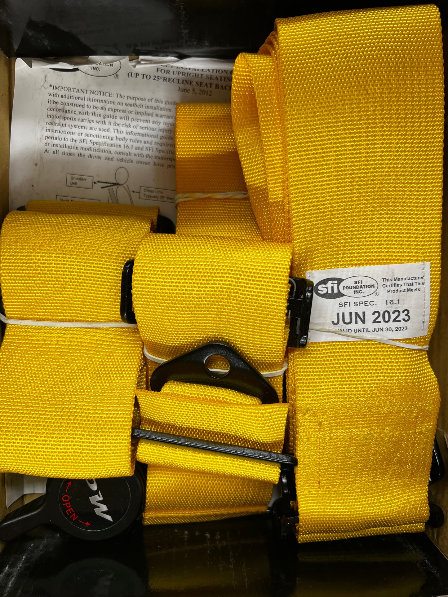 SFI 16.1 5-POINT CAMLOCK RACING HARNESS YELLOW