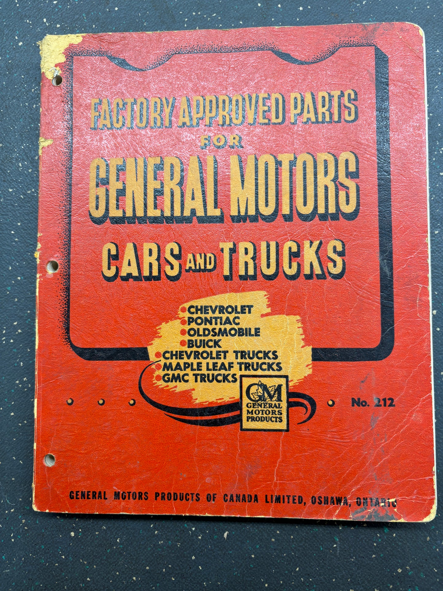 Factory parts book for 1933-1942 CHEV, PONTIAC,OLDS,BUICK,CHEV TRUCKS,GMC TRUCKS AND MAPLE LEAF TRUCKS