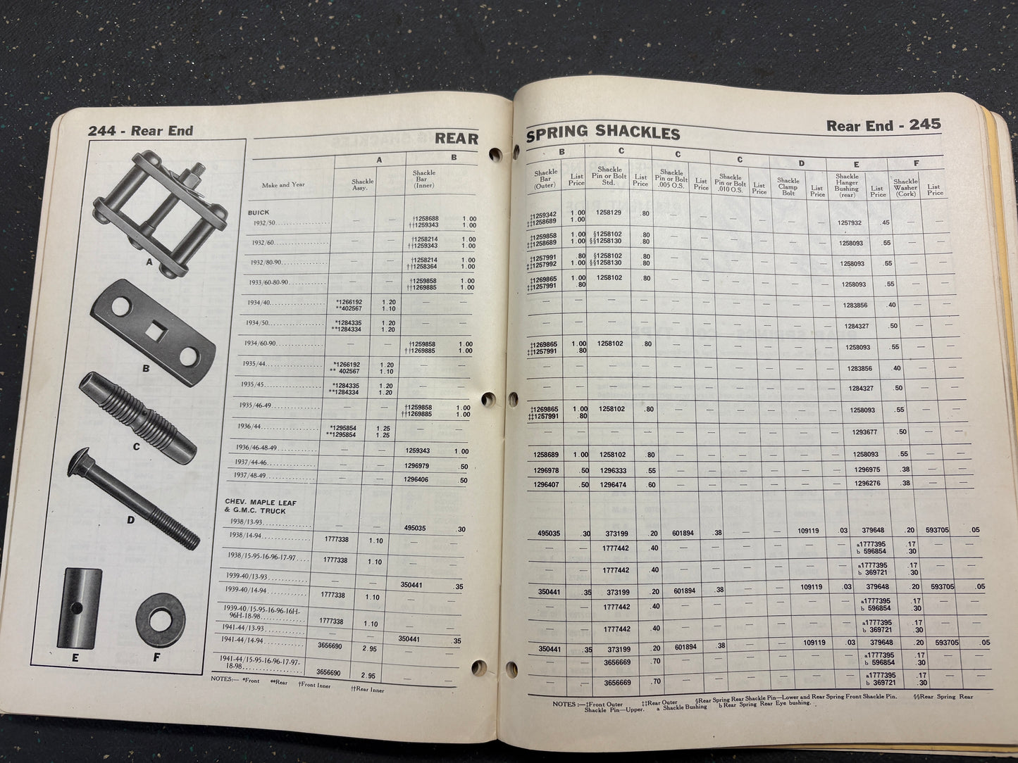 Factory parts book for 1933-1942 CHEV, PONTIAC,OLDS,BUICK,CHEV TRUCKS,GMC TRUCKS AND MAPLE LEAF TRUCKS