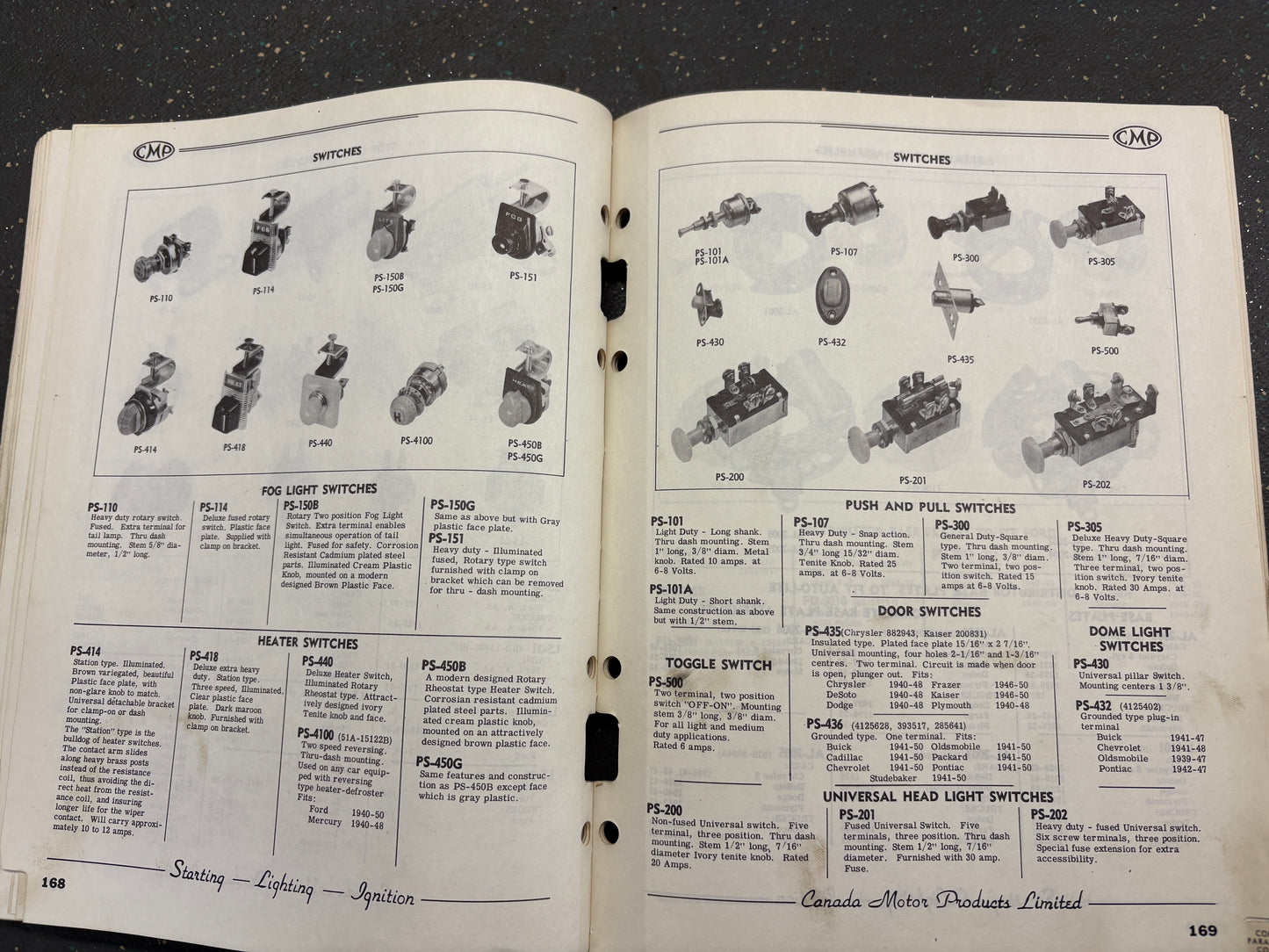 1928--1951 STARTER, LIGHTING, IGNITION REPLACEMENT PARTS CATALOGUE ALL MODELS