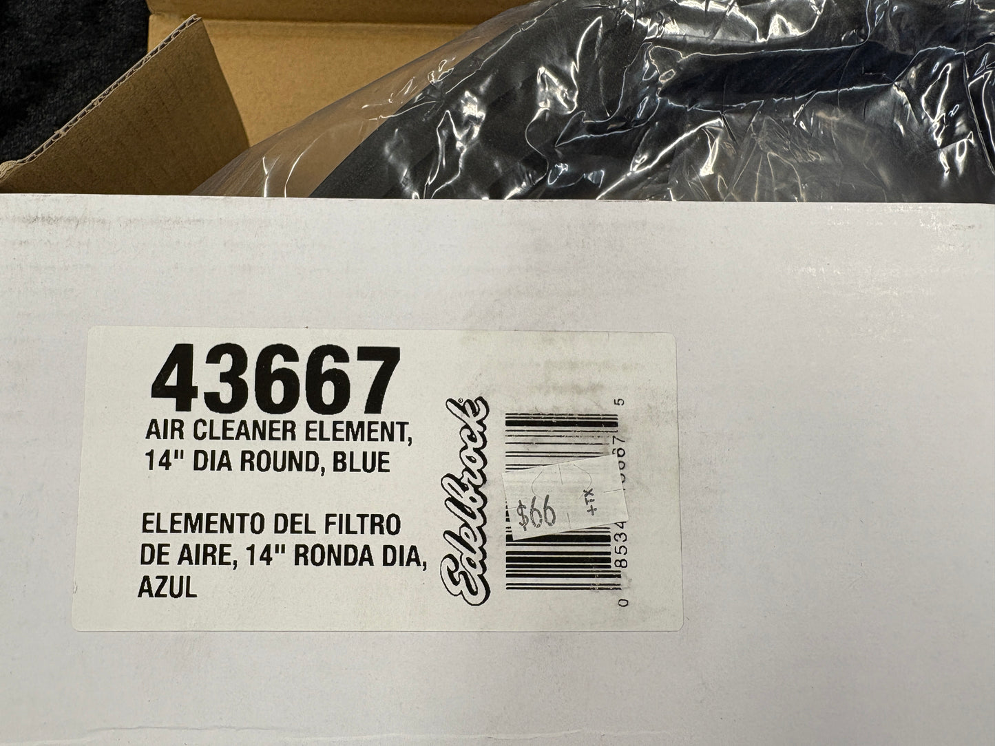 EDELBROCK BLUE 14" PRO-FLO FILTER