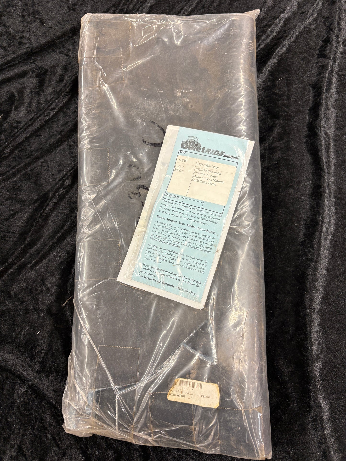 1929-1930 Chevrolet Firewall Insulator by QuietRide Solutions - Heat & Sound Barrier Pad