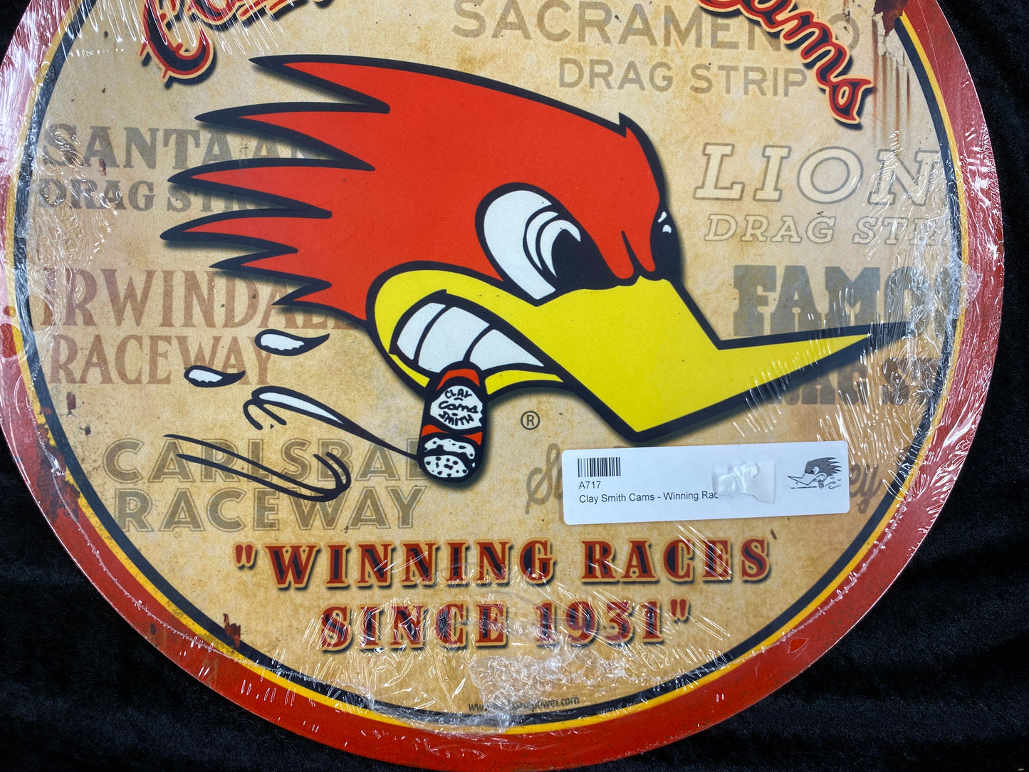 Clay Smith Cams - Winning Races Round Sign