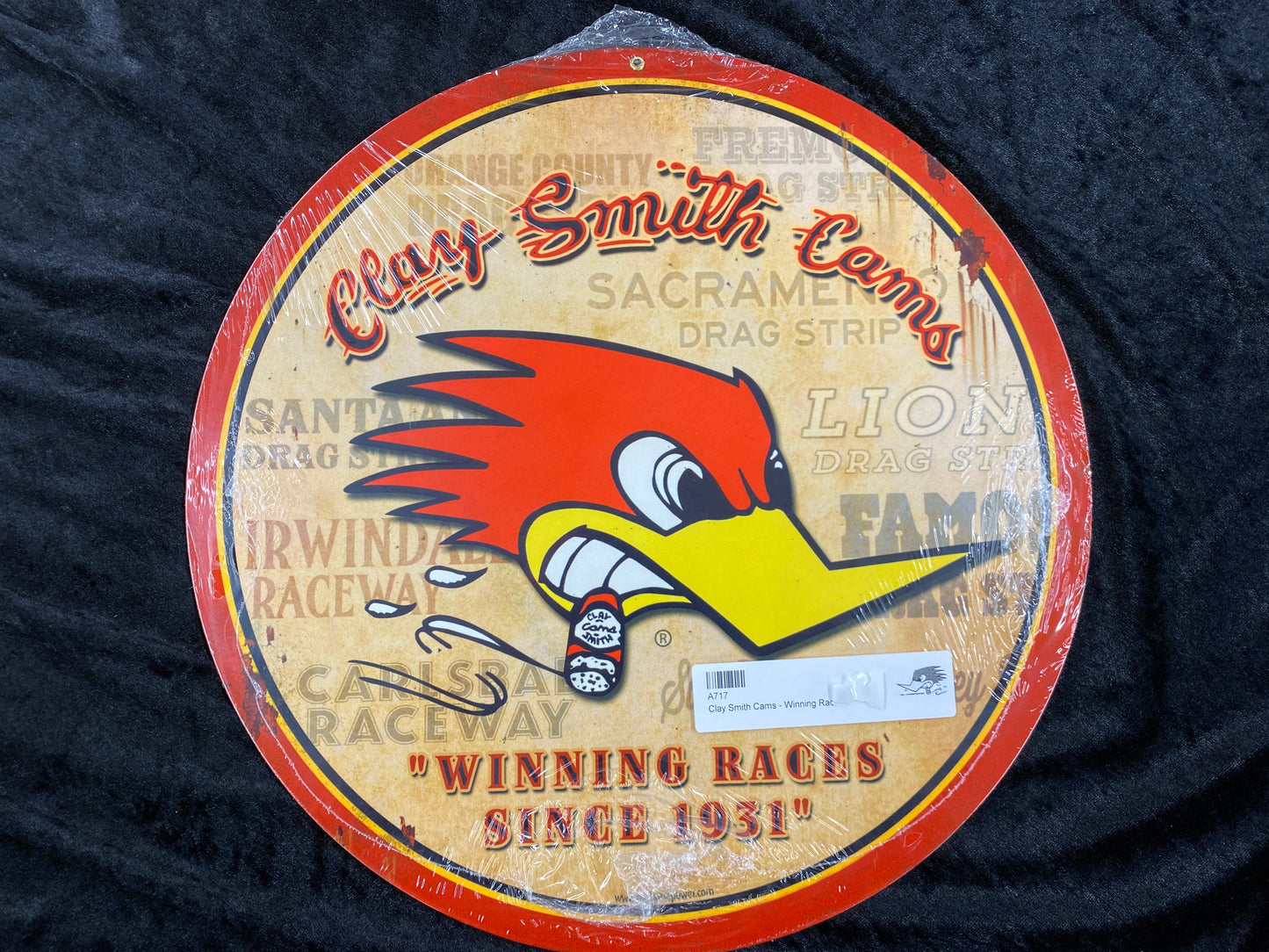 Clay Smith Cams - Winning Races Round Sign