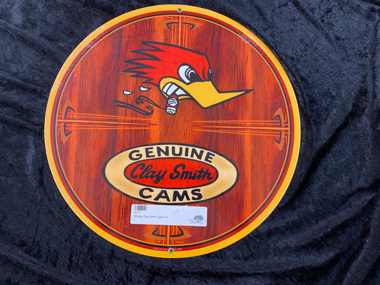 Woody Vintage Genuine Clay Smith Cams Round Metal Sign