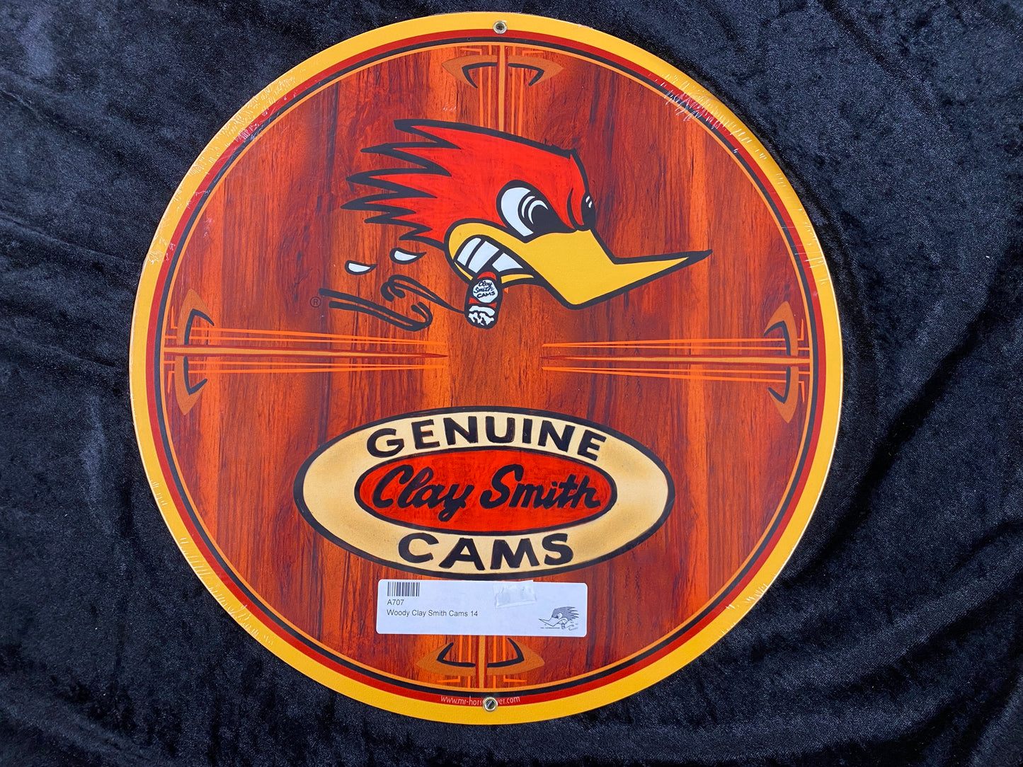 Woody Vintage Genuine Clay Smith Cams Round Metal Sign