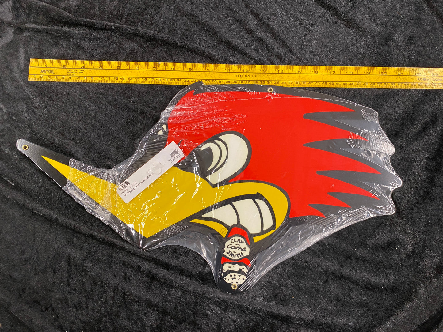 Mr. Horsepower Die Cut White Sign - Left Facing
