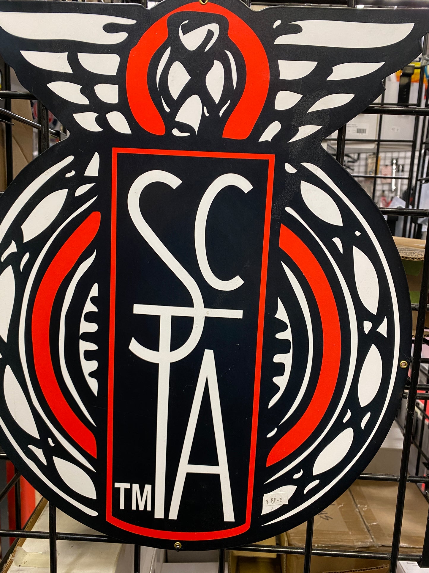 SCTA WHEEL METAL SIGN