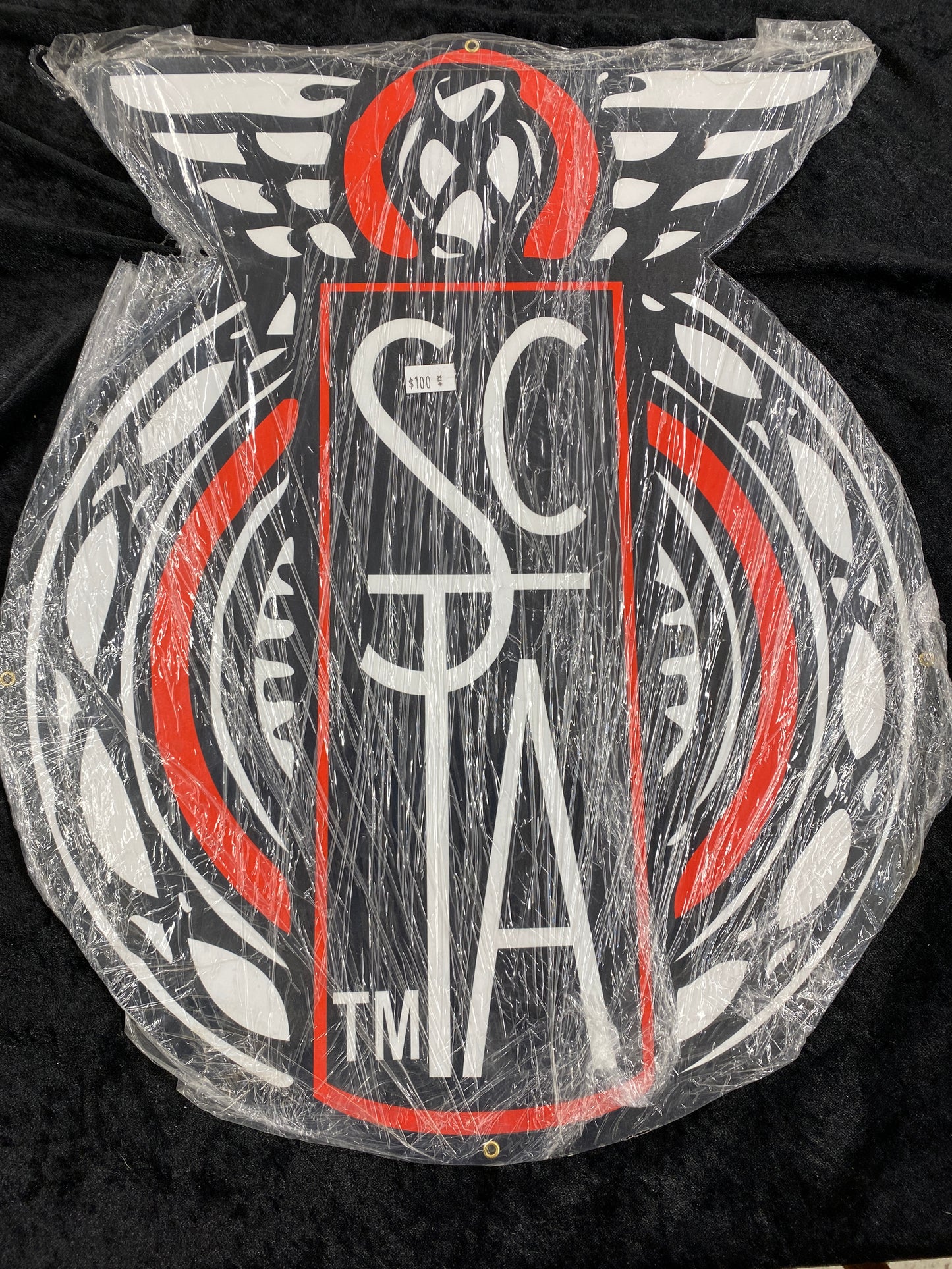 SCTA WHEEL METAL SIGN