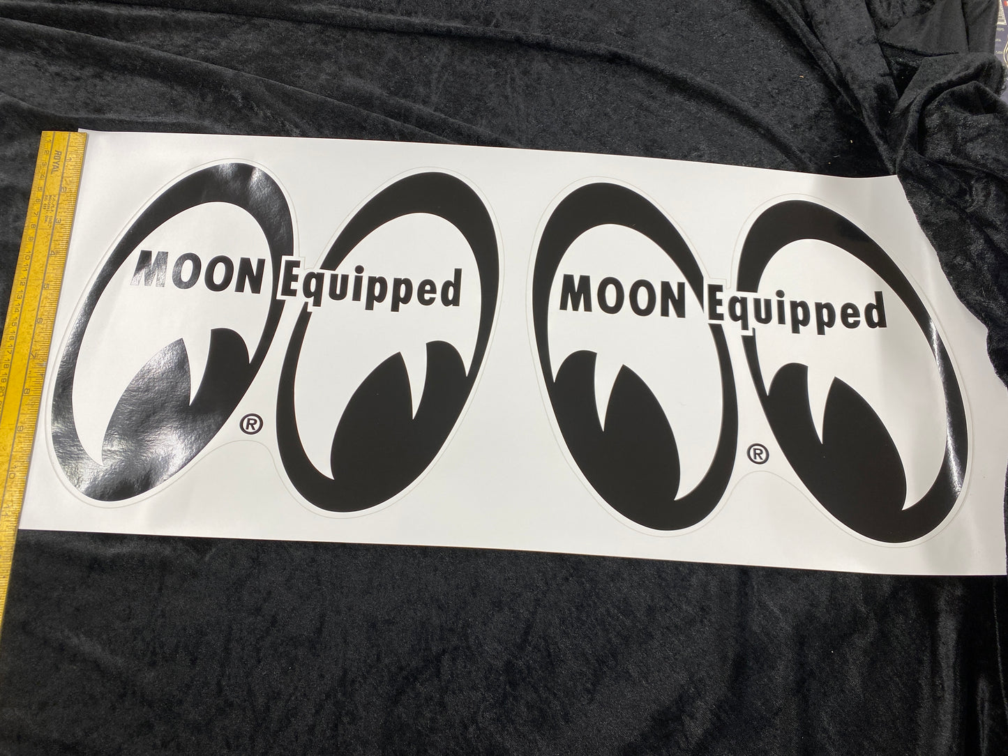 LARGE Moon Equipped Eyes Decals Right/Left Large (10" x 11.25") Pair