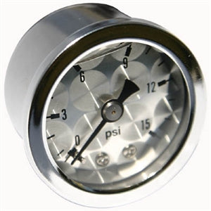 Engine-Turned FACIA Pressure Gauge 0-15 lbs