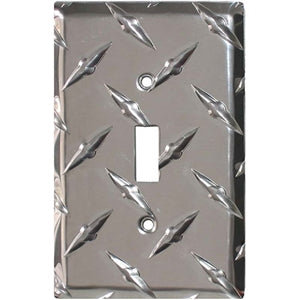 11 DIAMOND PLATE CHROME SINGLE LIGHT SWITCH COVER