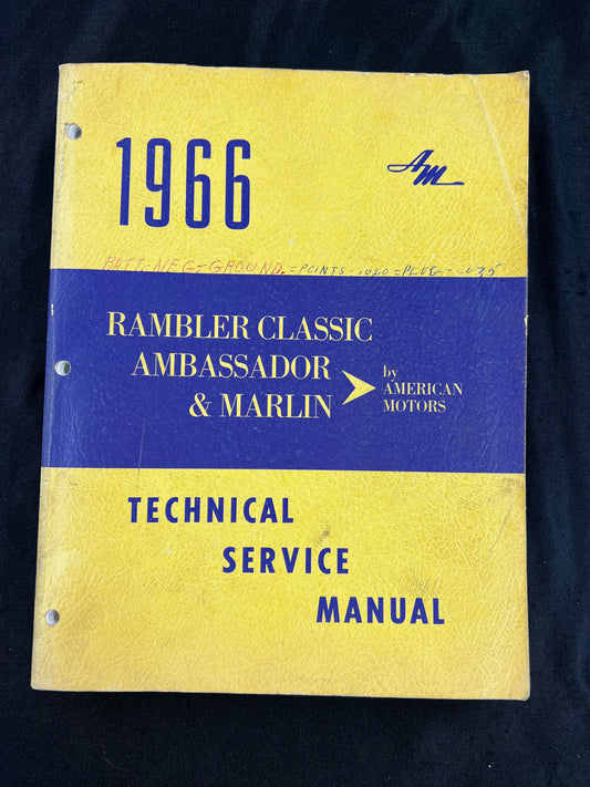 1966 Rambler Classic Ambassador & Marlin Technical Service Manual *ORIGINAL*