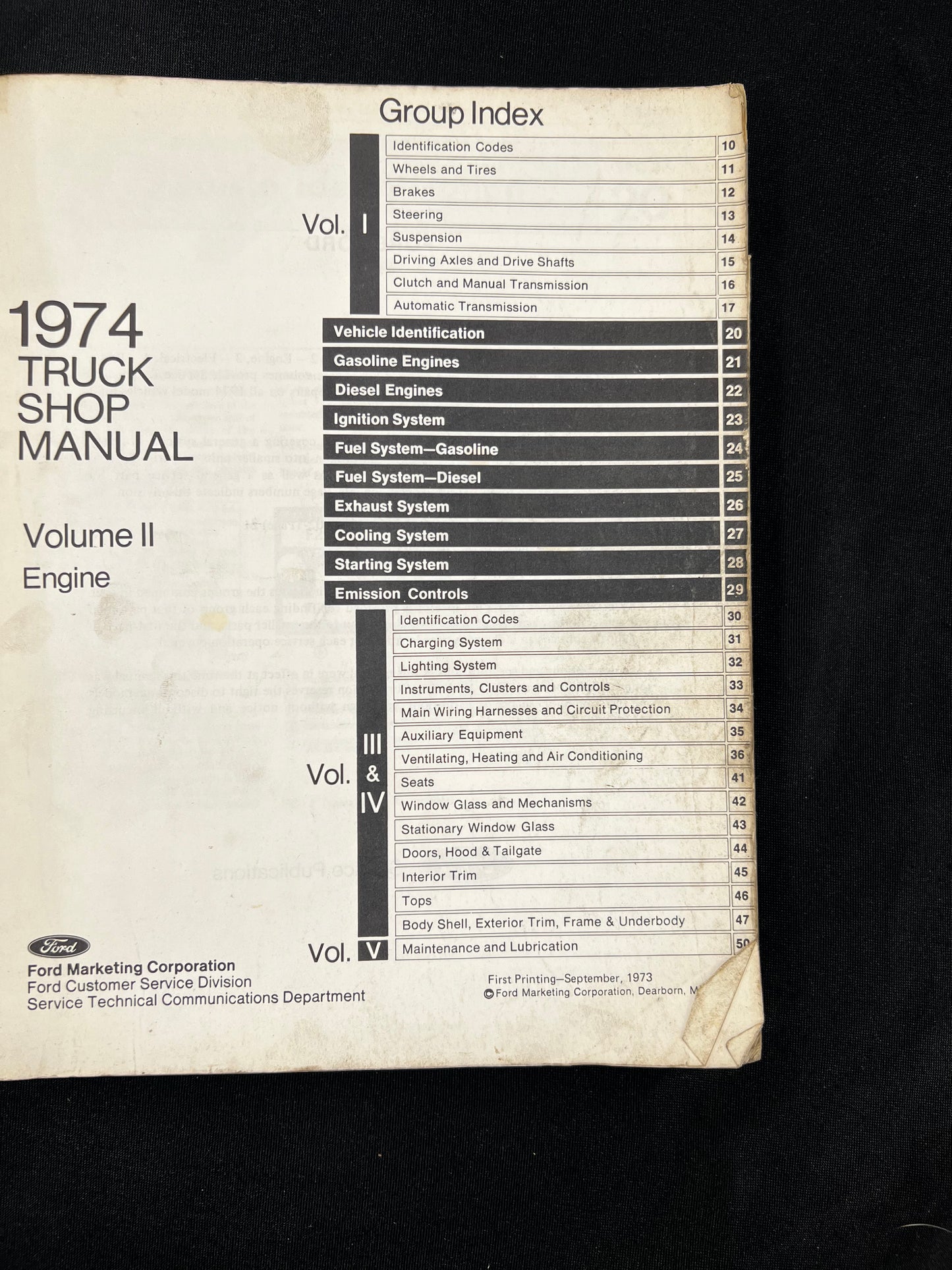 1974 Ford Truck Shop Service Manual Volume 2: Engine * ORIGINAL*