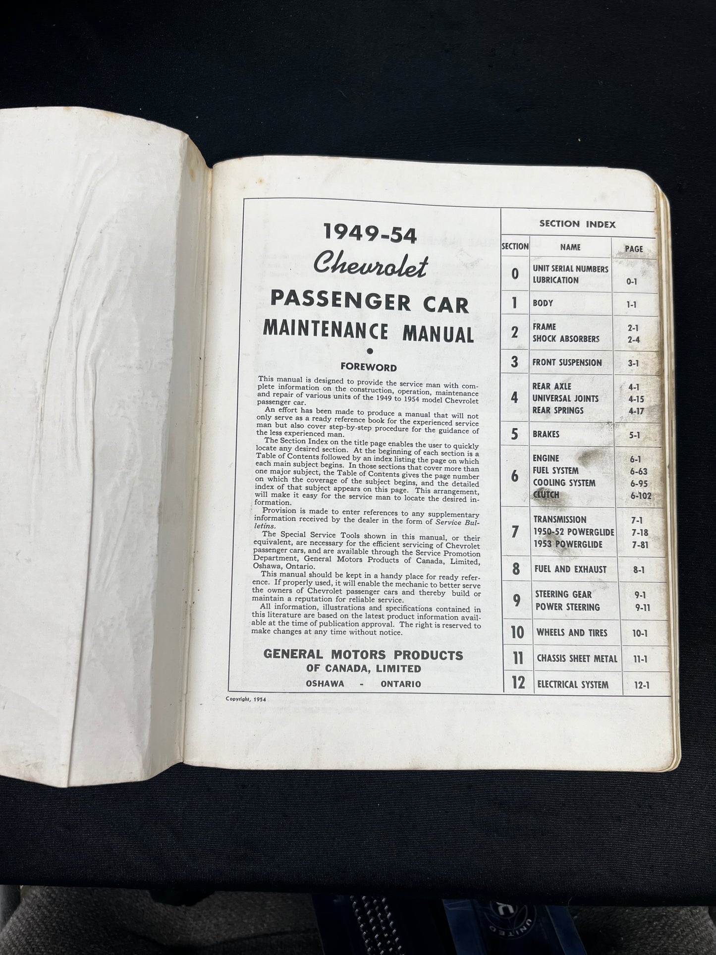 Chevrolet Passenger Cars 1949-1954 Maintenance Manual - PSD 53-5