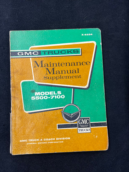 1963 GMC Truck Models 5500-7100 Service Shop Maintenance Manual Supplement