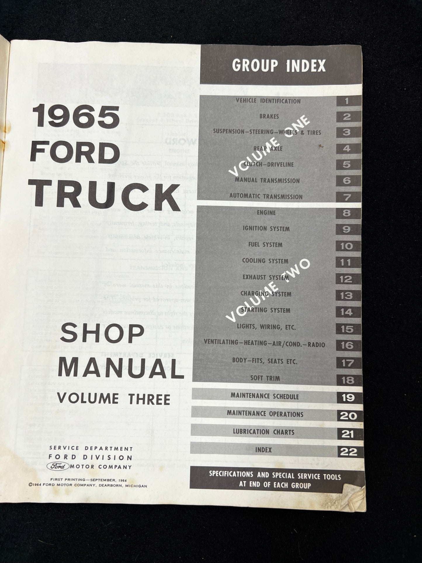 1965 Ford Truck Shop Manual Volume Two *ORIGINAL*