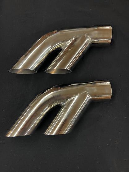 1976-1981 PONTIAC TRANS AM 2.5 INCH 304 STAINLESS EXHAUST SPLITTERS