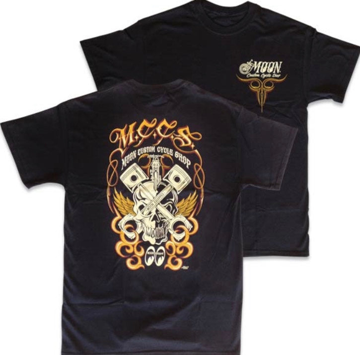 MCCS Moon Custom Cycle Shop T-shirt - Black