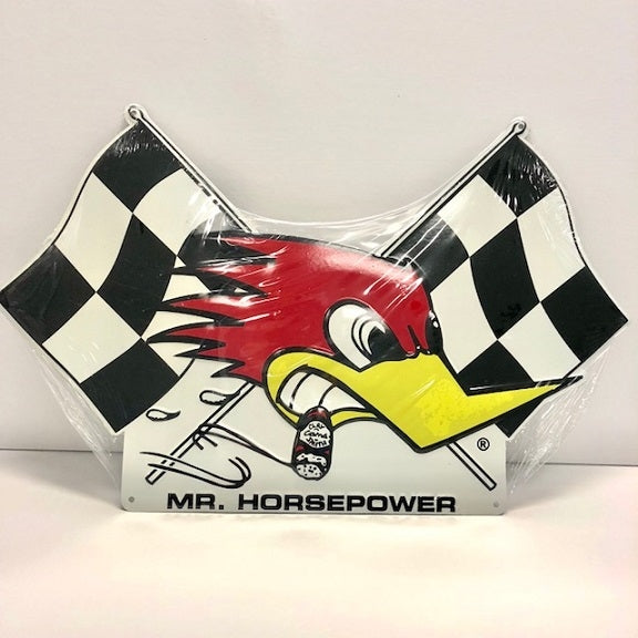 CLAY SMITH CHECKERED FLAG METAL SIGN