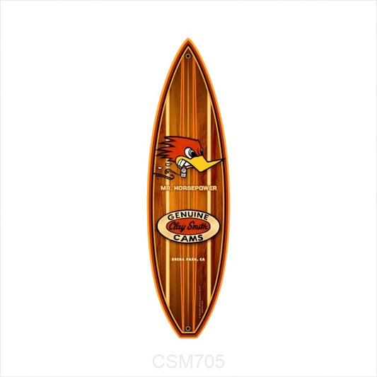 Clay Smith Woodie Surfboard Metal Sign