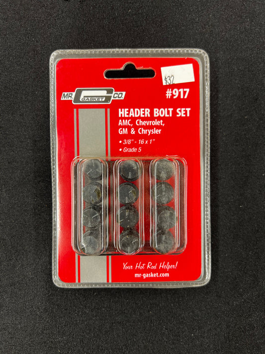 MR. GASKET HEADER BOLTS -3/8-16 X 1 INCH HEX HEAD