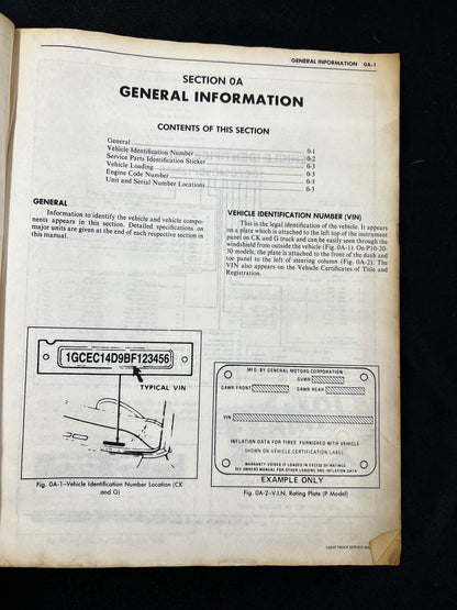 ORIGINAL 1981 GMC PICKUP TRUCK SIERRA SUBURBAN JIMMY VAN FACTORY SHOP SERVICE MANUAL 1500 2500 3500