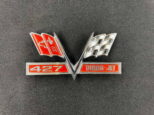 1965-1967 Chevrolet 427 Turbo Jet Flags Fender Emblem TT-427