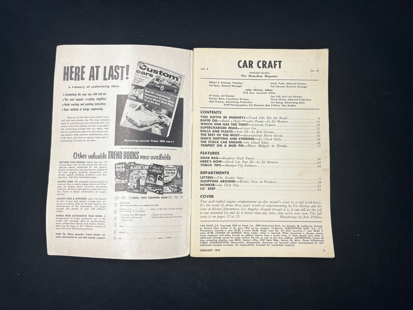 Car Craft Magazine February 1955