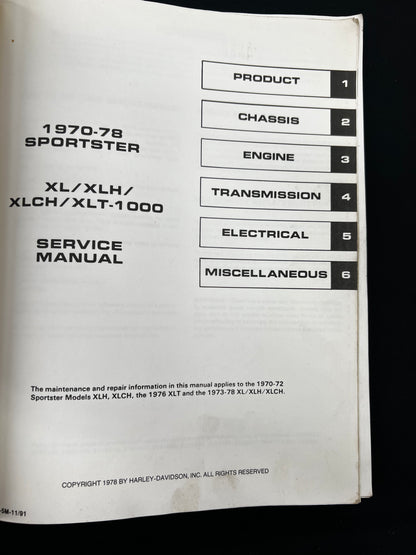 Harley Davidson Sportster Service Manual 1978