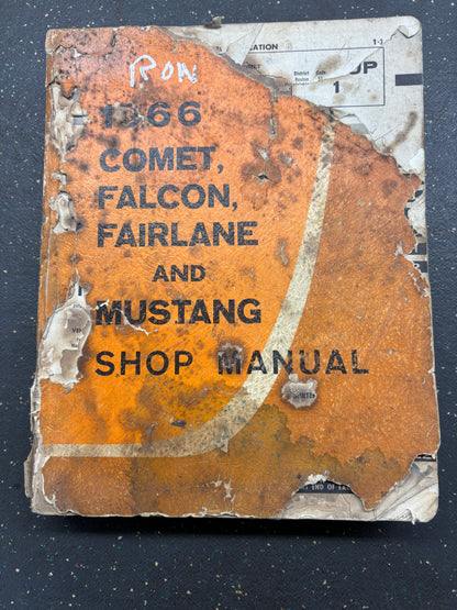 ORIGINAL 1966 FORD COMET, FALCON, FAIRLANE, MUSTANG FACTORY SHOP MANUAL