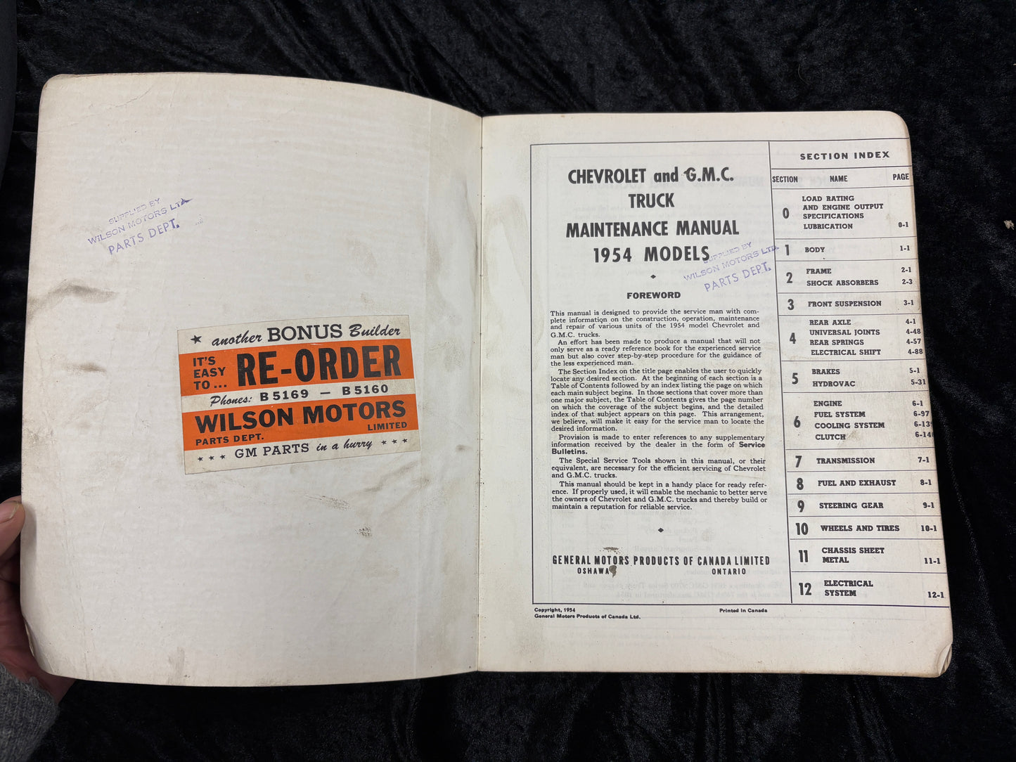 1954 CHEV, GMC lite/med/hvy TRUCKS(GM CANADA) SHOP MANUAL