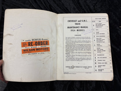1954 CHEV, GMC lite/med/hvy TRUCKS(GM CANADA) SHOP MANUAL