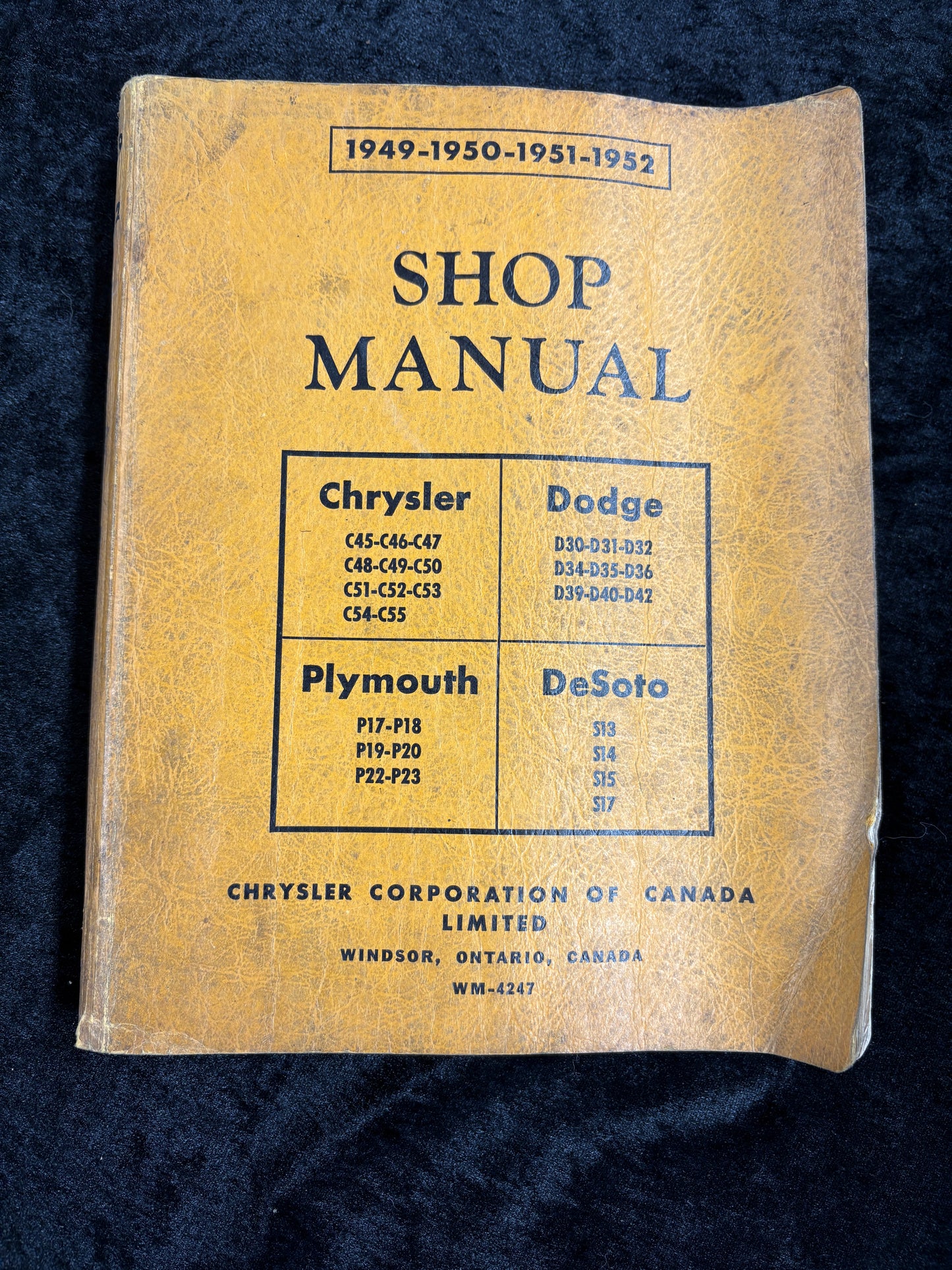 1949-1952 CANADIAN Plymouth Dodge Chrysler DeSoto Repair Shop Manual Orig.