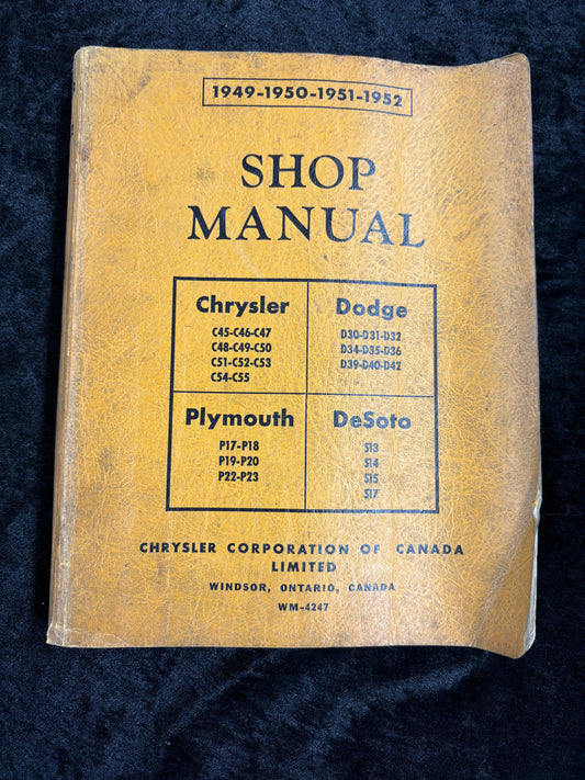 1949-1952 CANADIAN Plymouth Dodge Chrysler DeSoto Repair Shop Manual Orig.