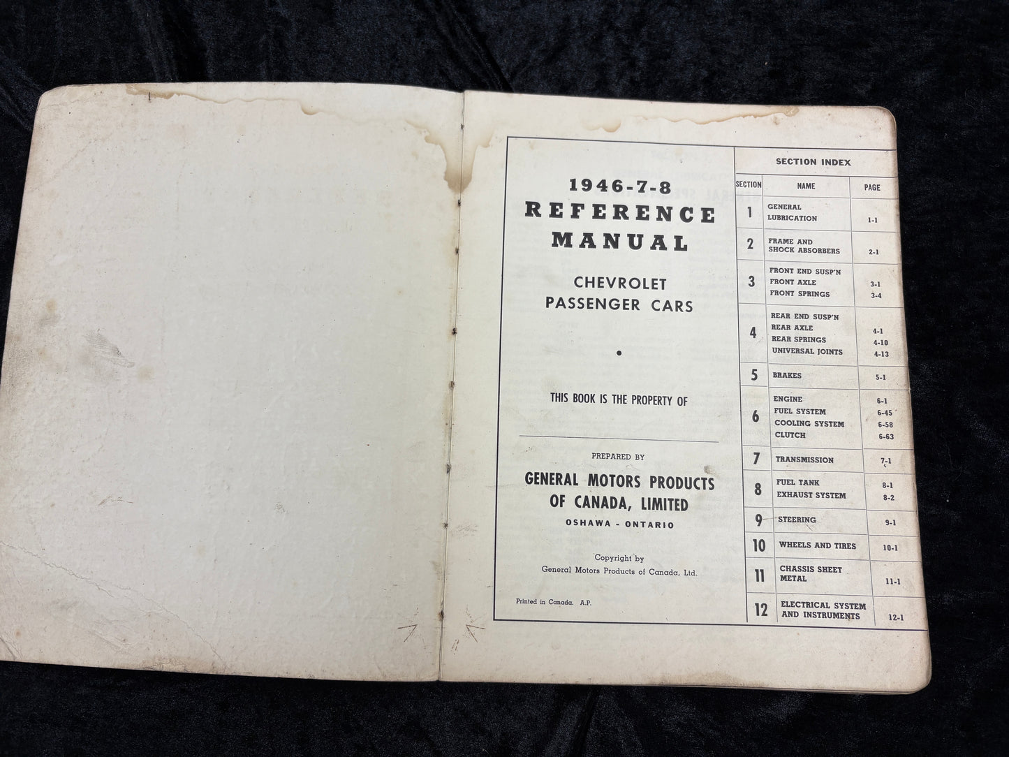 1946 1947 1948 Chevrolet Passenger Cars Maintenance Manual