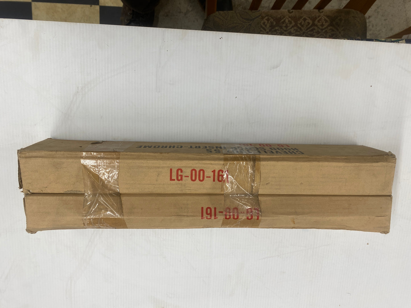 1967 CHEVELE HOOD SCOOP CHROME INSERTS  N.O.S.