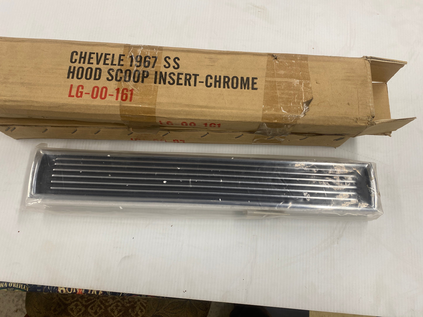 1967 CHEVELE HOOD SCOOP CHROME INSERTS  N.O.S.