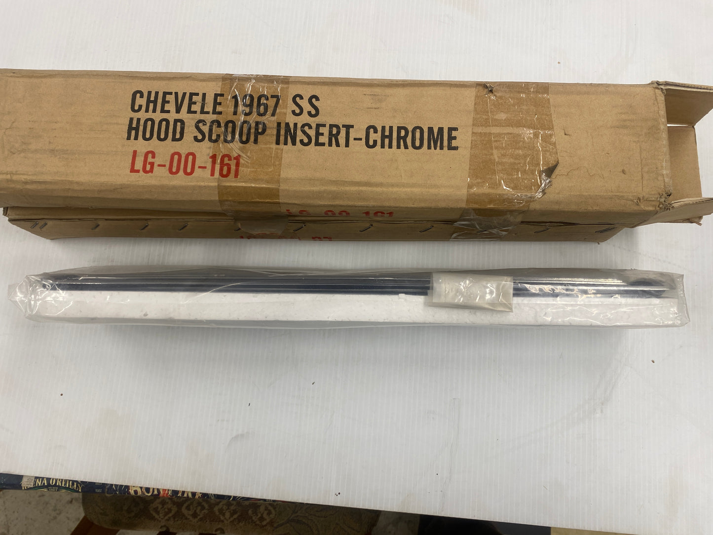 1967 CHEVELE HOOD SCOOP CHROME INSERTS  N.O.S.